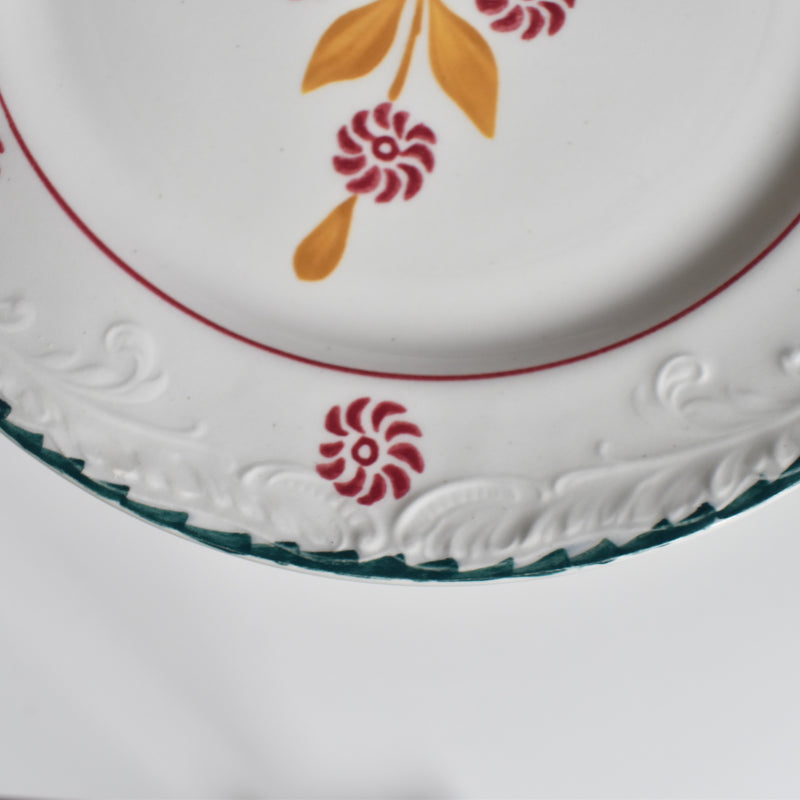 Vintage Dessert Plate, Saint-Amand Ceranord, Flower & Relief I