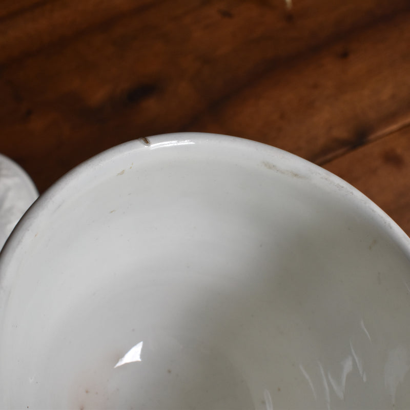 Antique Sugar Pot, Creil et Montereau, White