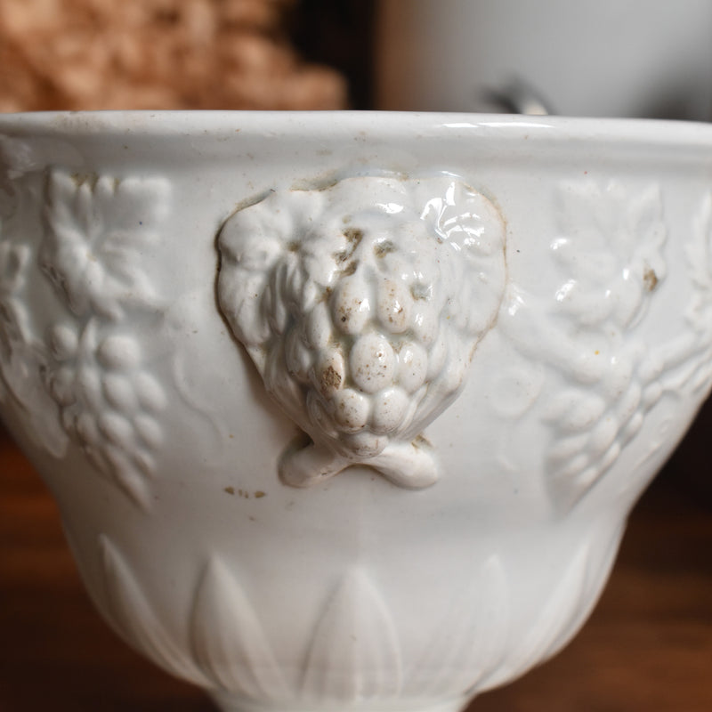 Antique Sugar Pot, Creil et Montereau, White
