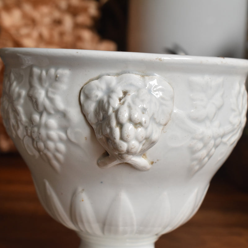 Antique Sugar Pot, Creil et Montereau, White