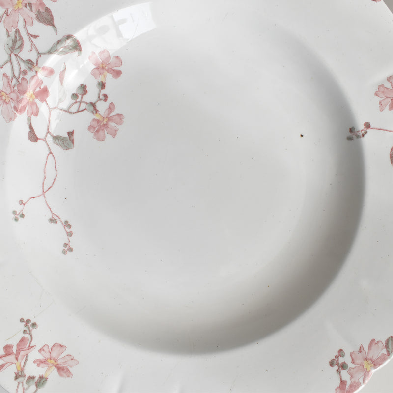 Antique Deep Plate, KG Lunéville, Fleurs Roses C
