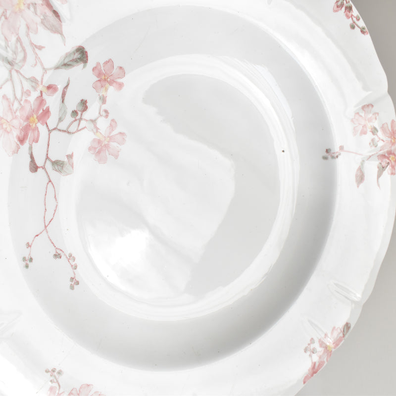Antique Deep Plate, KG Lunéville, Fleurs Roses C