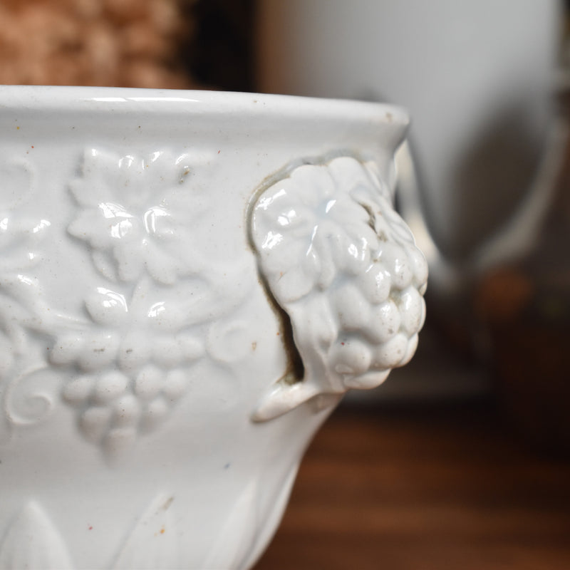 Antique Sugar Pot, Creil et Montereau, White