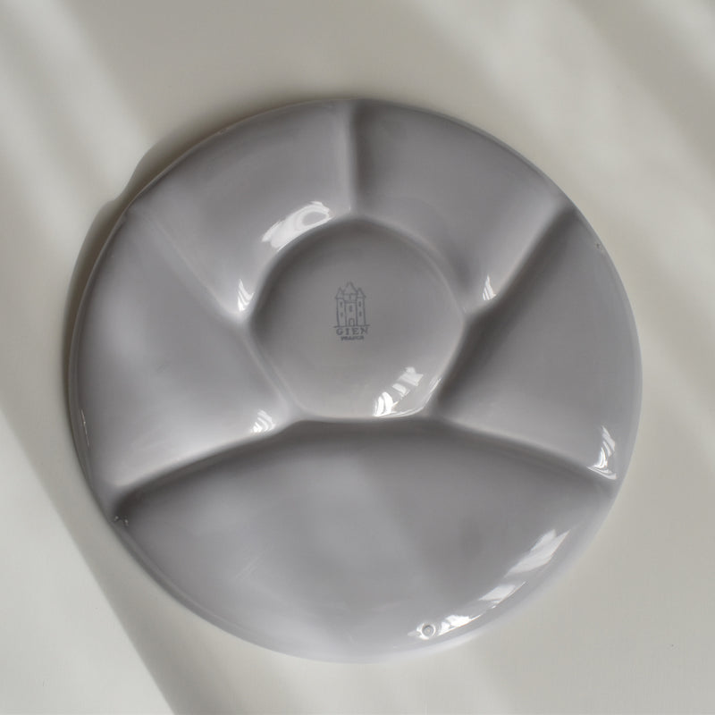 Vintage Fondue Plate Gien Gris D