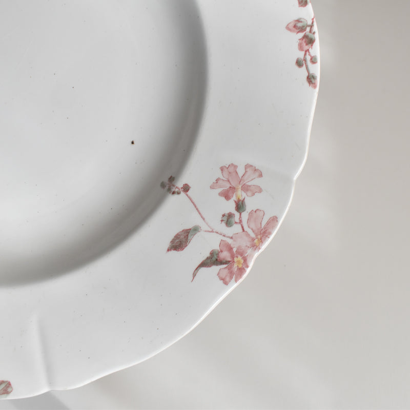 Antique Deep Plate, KG Lunéville, Fleurs Roses C