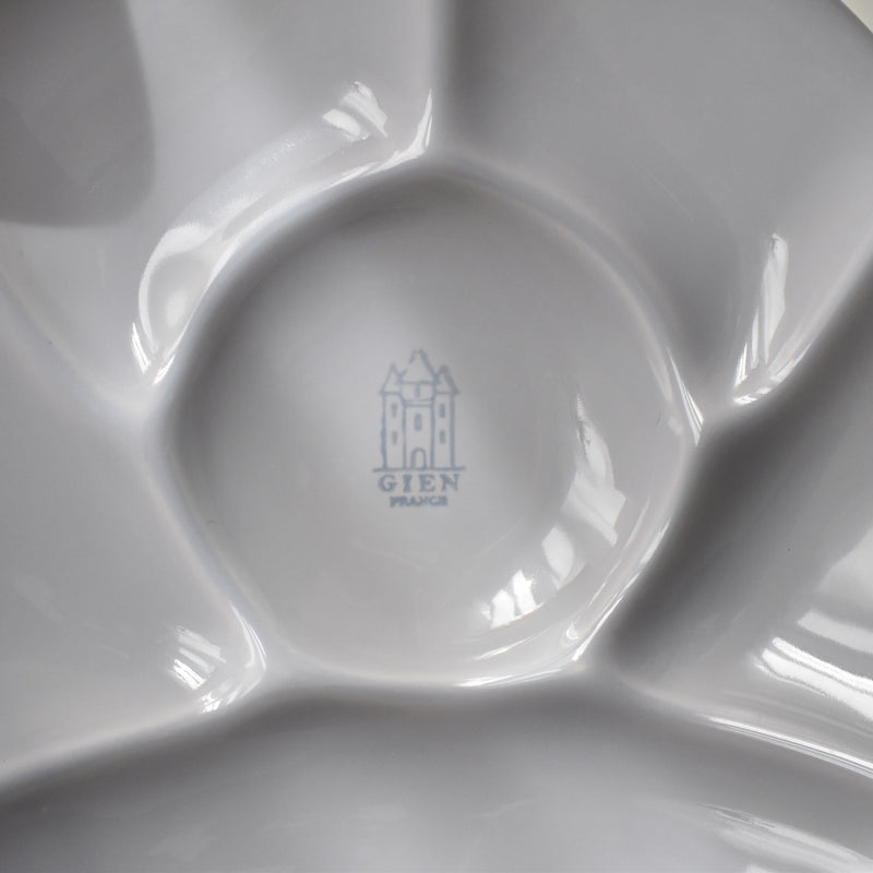 Vintage Fondue Plate Gien Gris D