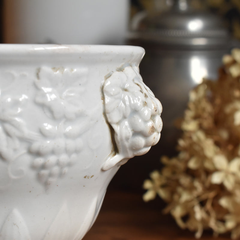 Antique Sugar Pot, Creil et Montereau, White