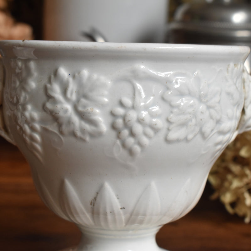 Antique Sugar Pot, Creil et Montereau, White