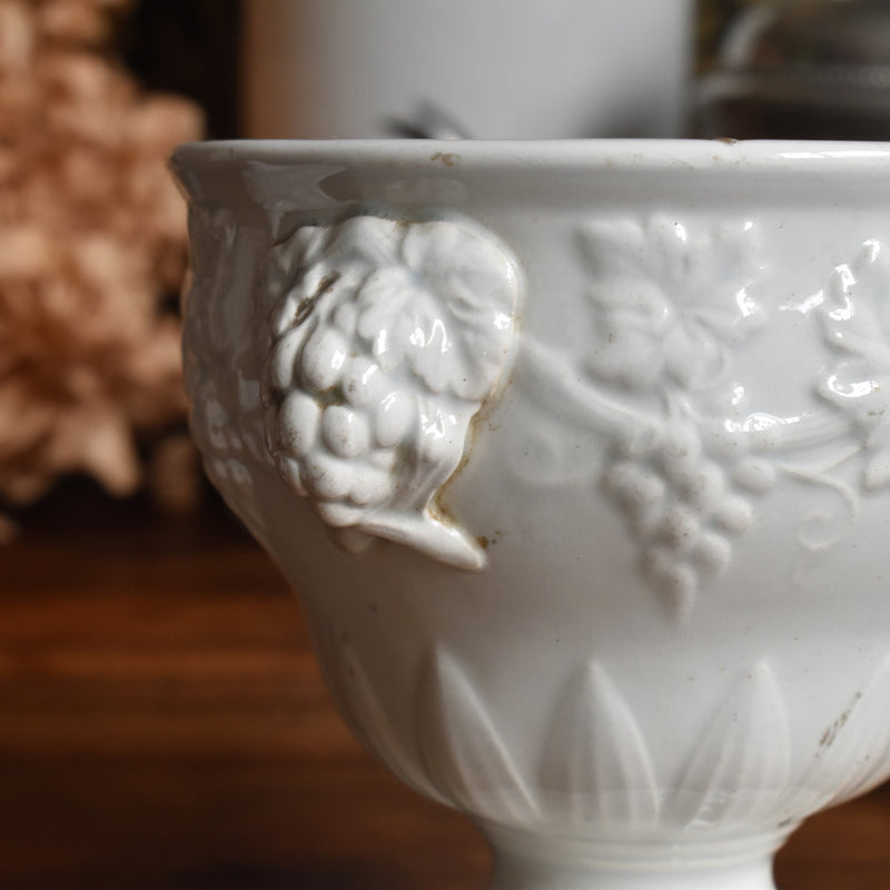 Antique Sugar Pot, Creil et Montereau, White