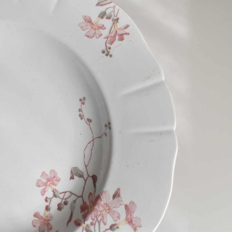 Antique Deep Plate, KG Lunéville, Fleurs Roses C