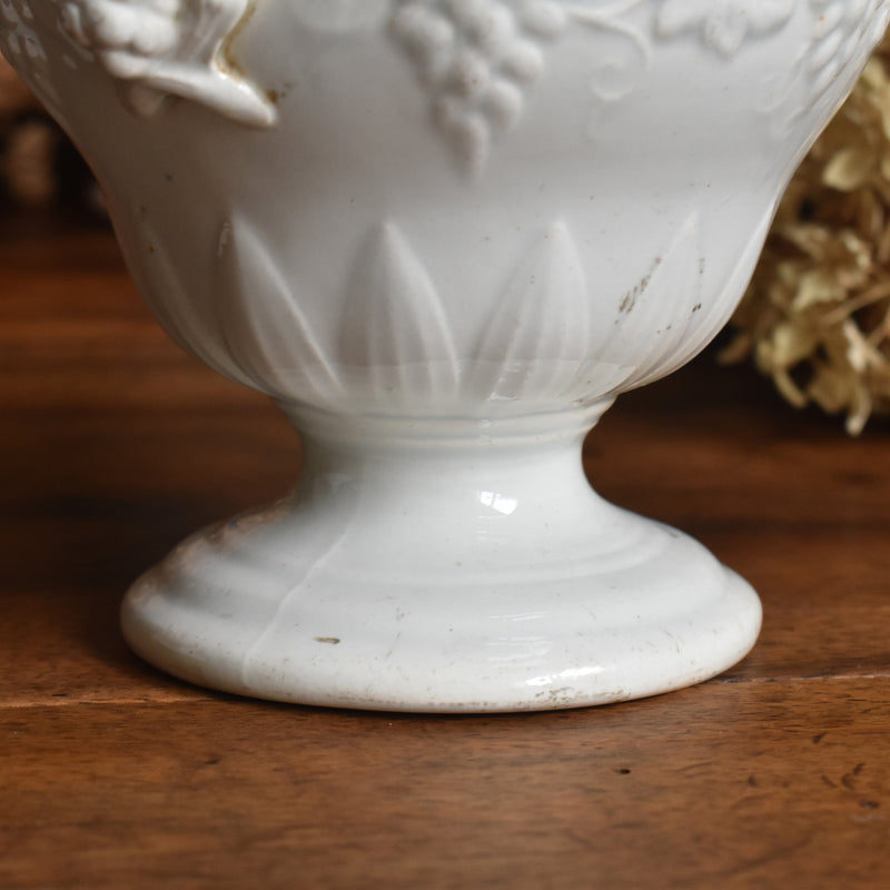 Antique Sugar Pot, Creil et Montereau, White
