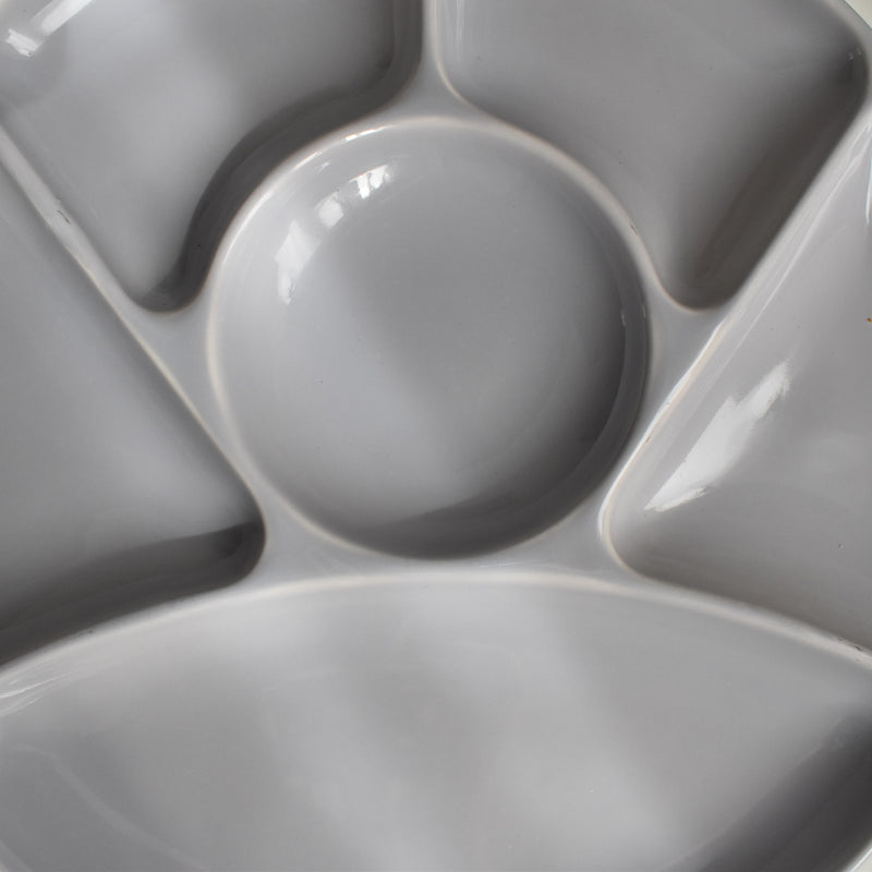 Vintage Fondue Plate Gien Gris D