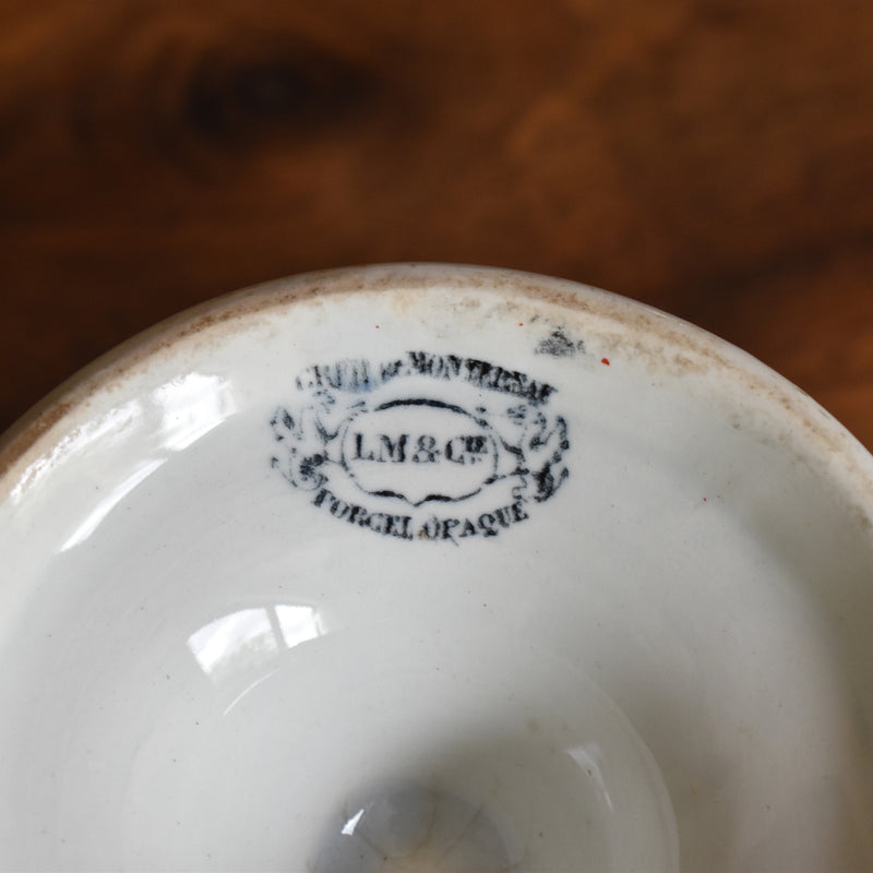 Antique Sugar Pot, Creil et Montereau, White