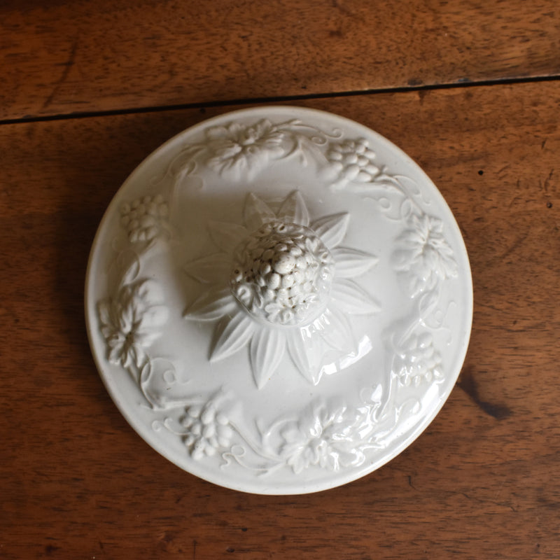 Antique Sugar Pot, Creil et Montereau, White