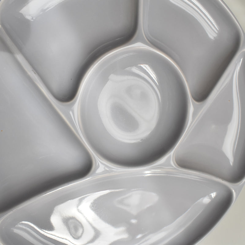 Vintage Fondue Plate Gien Gris D