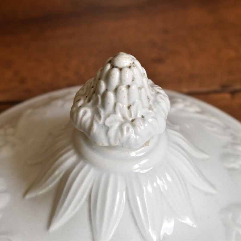 Antique Sugar Pot, Creil et Montereau, White