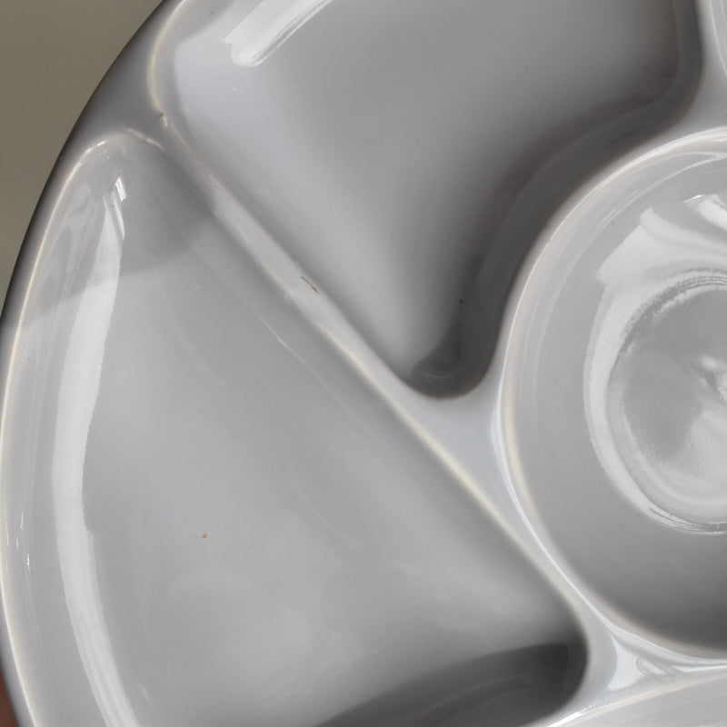 Vintage Fondue Plate Gien Gris D