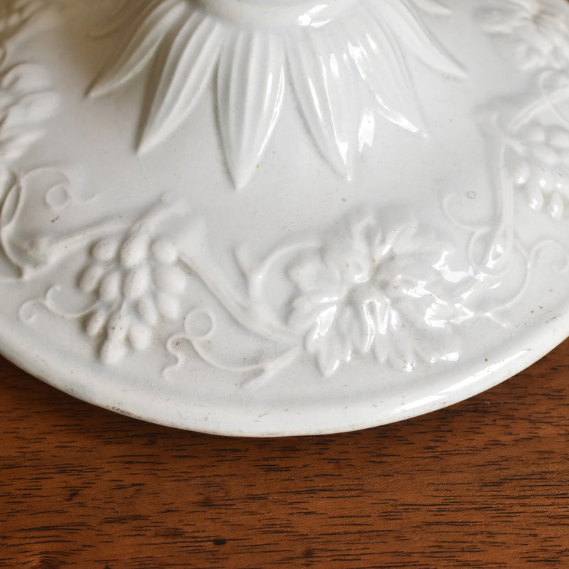 Antique Sugar Pot, Creil et Montereau, White