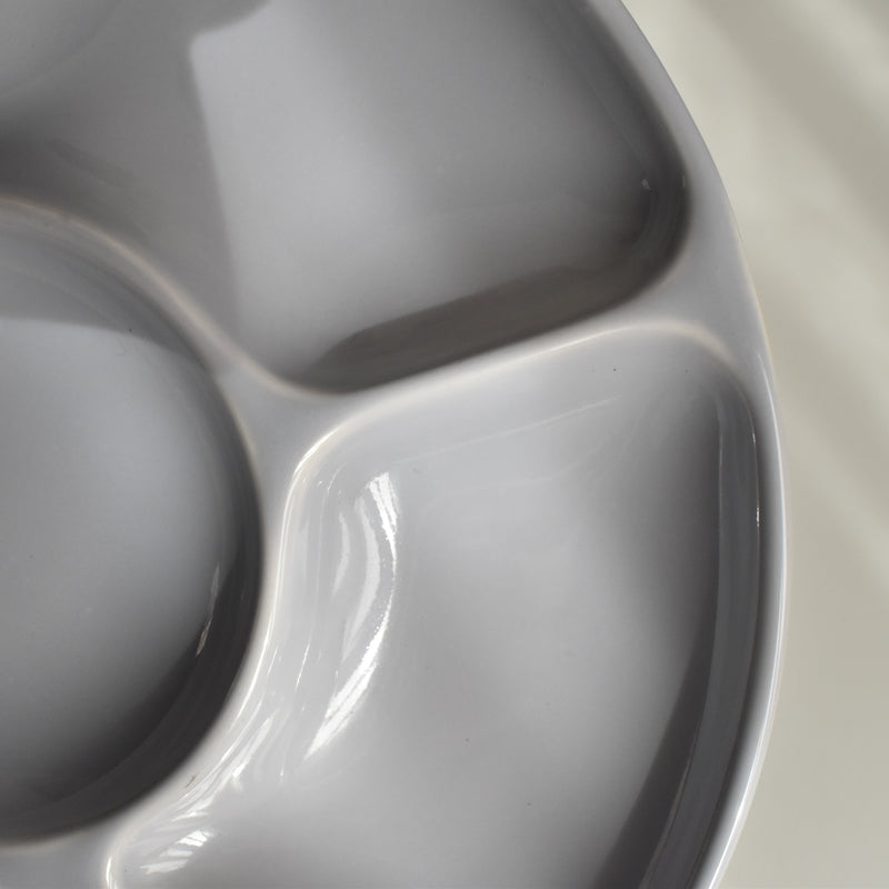 Vintage Fondue Plate Gien Gris D