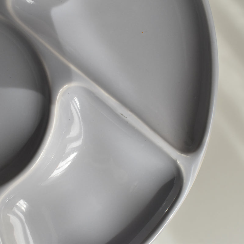 Vintage Fondue Plate Gien Gris D