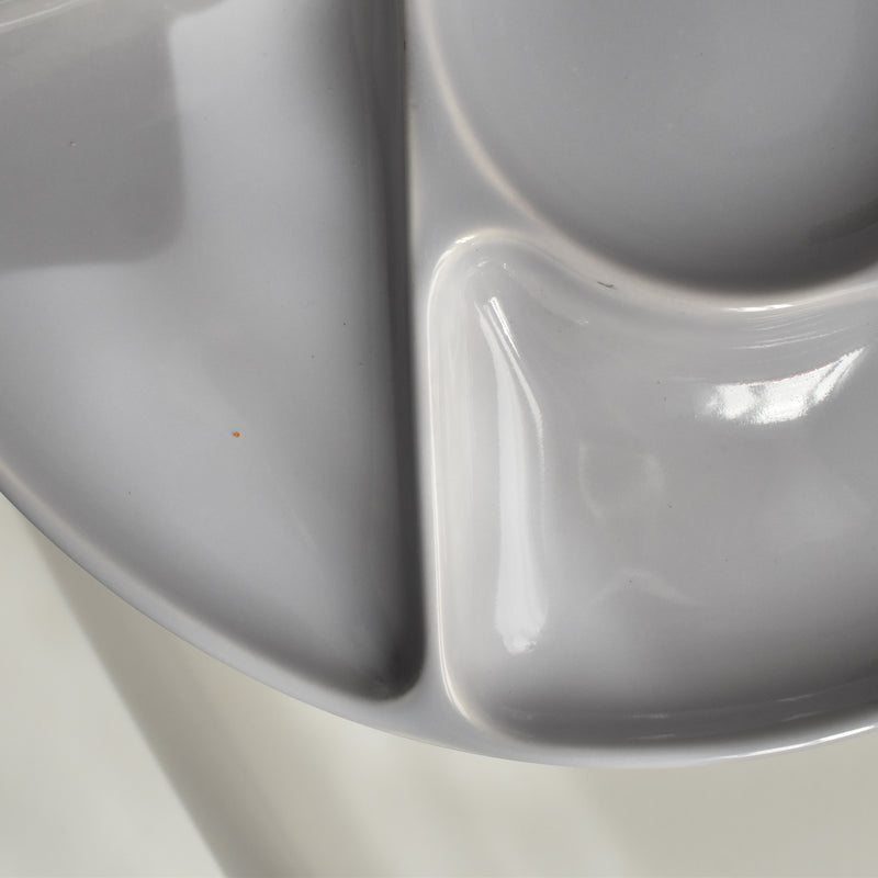 Vintage Fondue Plate Gien Gris D