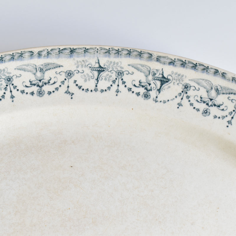 Antique Oval Platter Badonviller Primerose