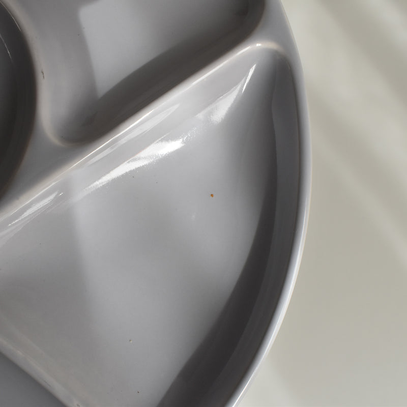 Vintage Fondue Plate Gien Gris D