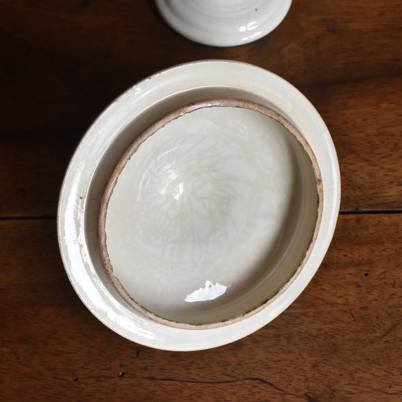 Antique Sugar Pot, Creil et Montereau, White