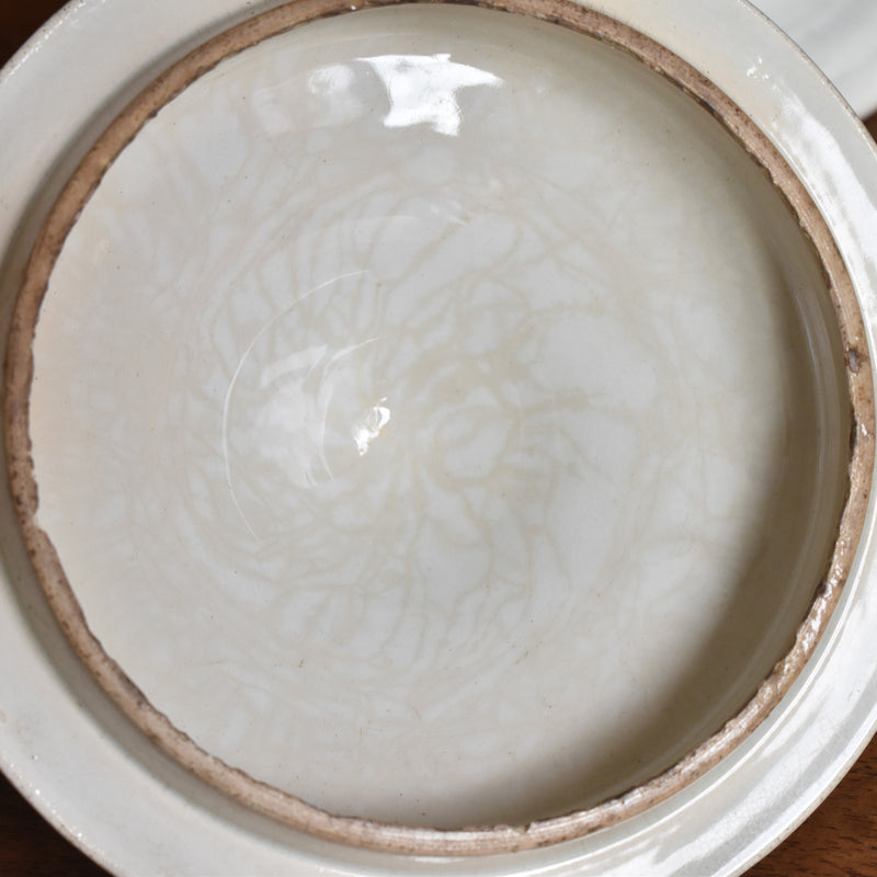Antique Sugar Pot, Creil et Montereau, White