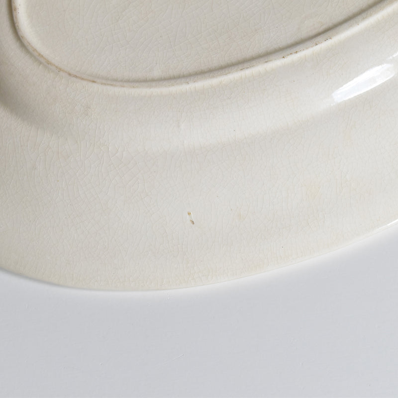 Antique Oval Platter Pecsonne Damas