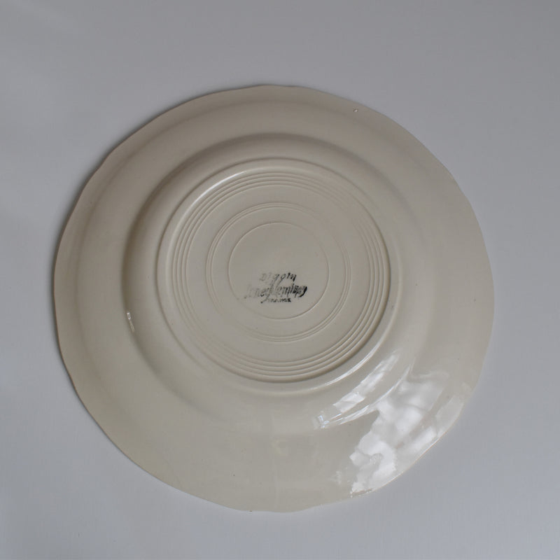 Vintage Plate Digoin & Sarreguemines Scalloped Rim 23cm A