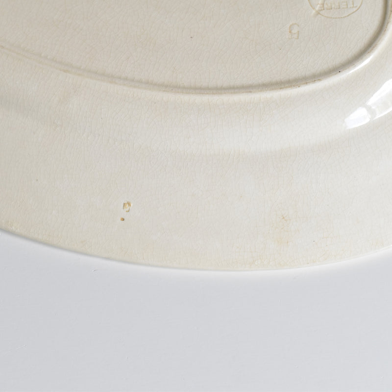 Antique Oval Platter Pecsonne Damas