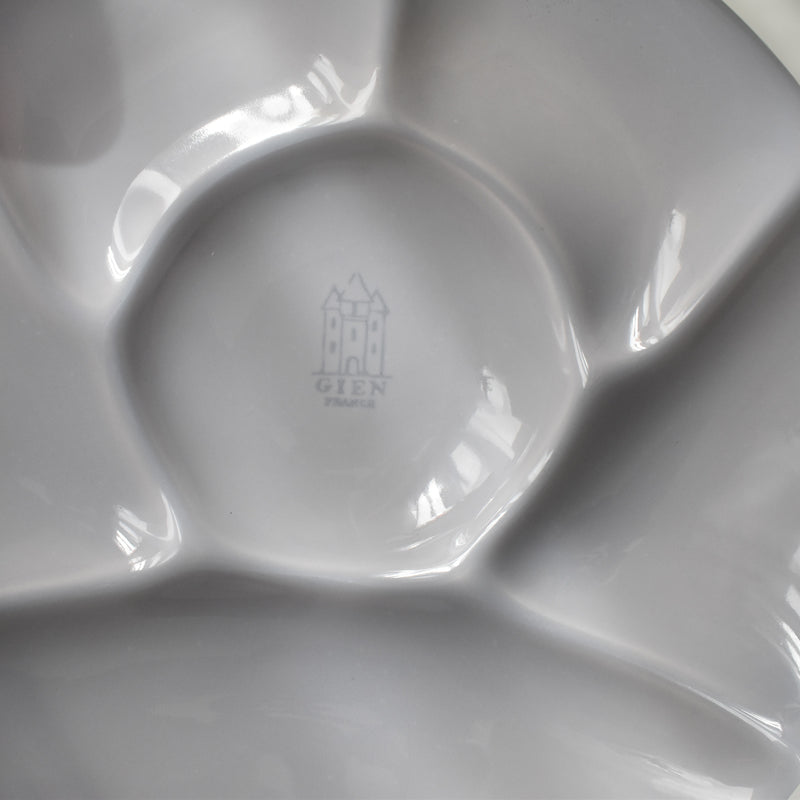 Vintage Fondue Plate Gien Gris F