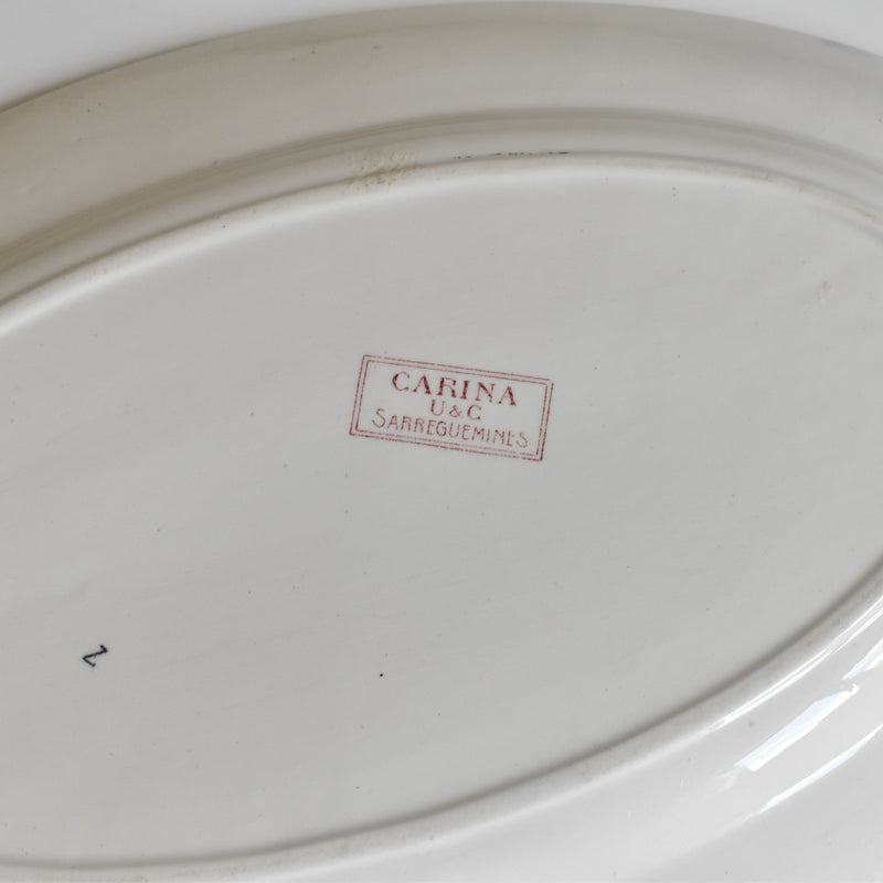 Antique Oval Platter, U&C Sarreguemines Carina