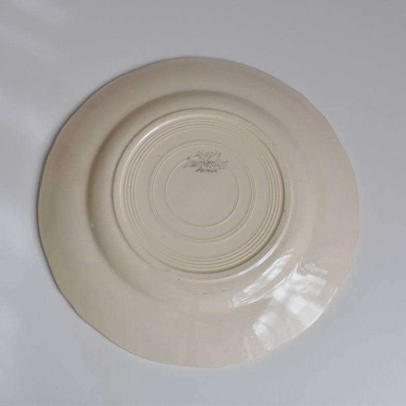 Vintage Digoin & Sarreguemines Plate, Scalloped Rim, 23cm B