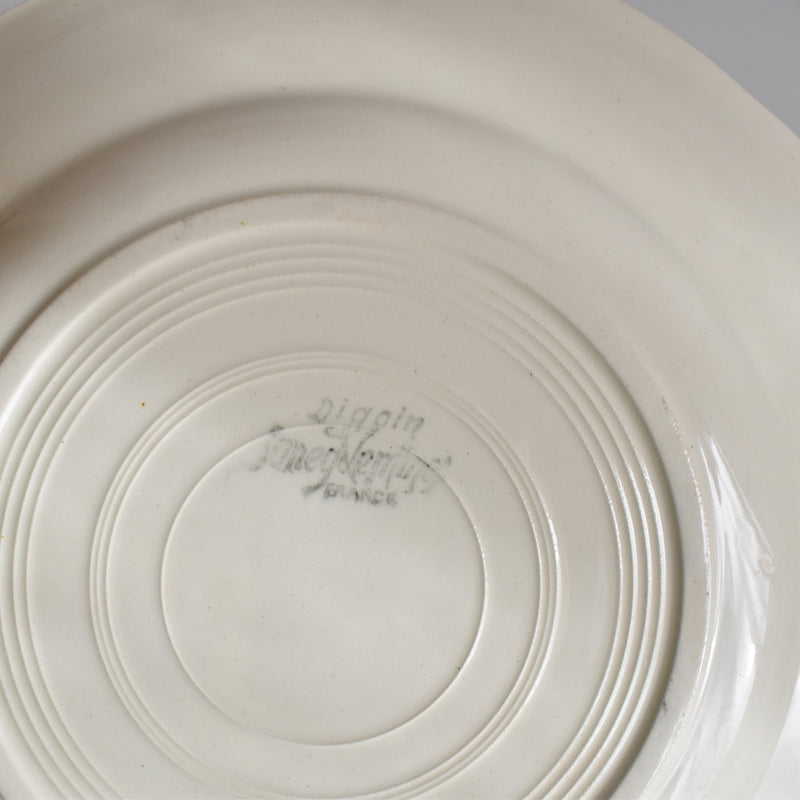 Vintage Digoin & Sarreguemines Plate, Scalloped Rim, 23cm B