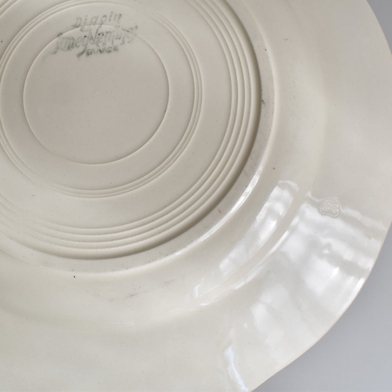 Vintage Digoin & Sarreguemines Plate, Scalloped Rim, 23cm B