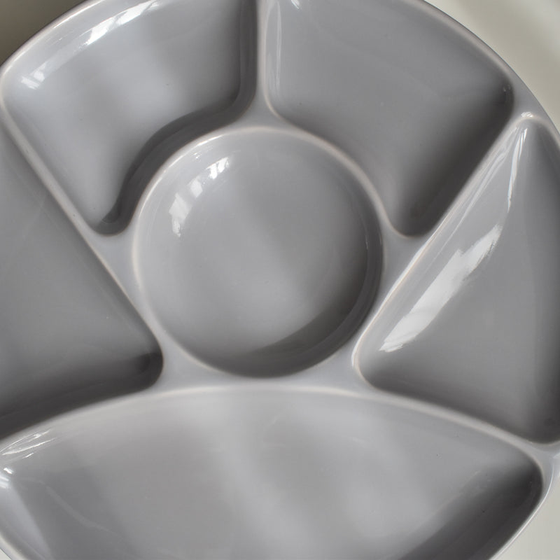 Vintage Fondue Plate Gien Gris F