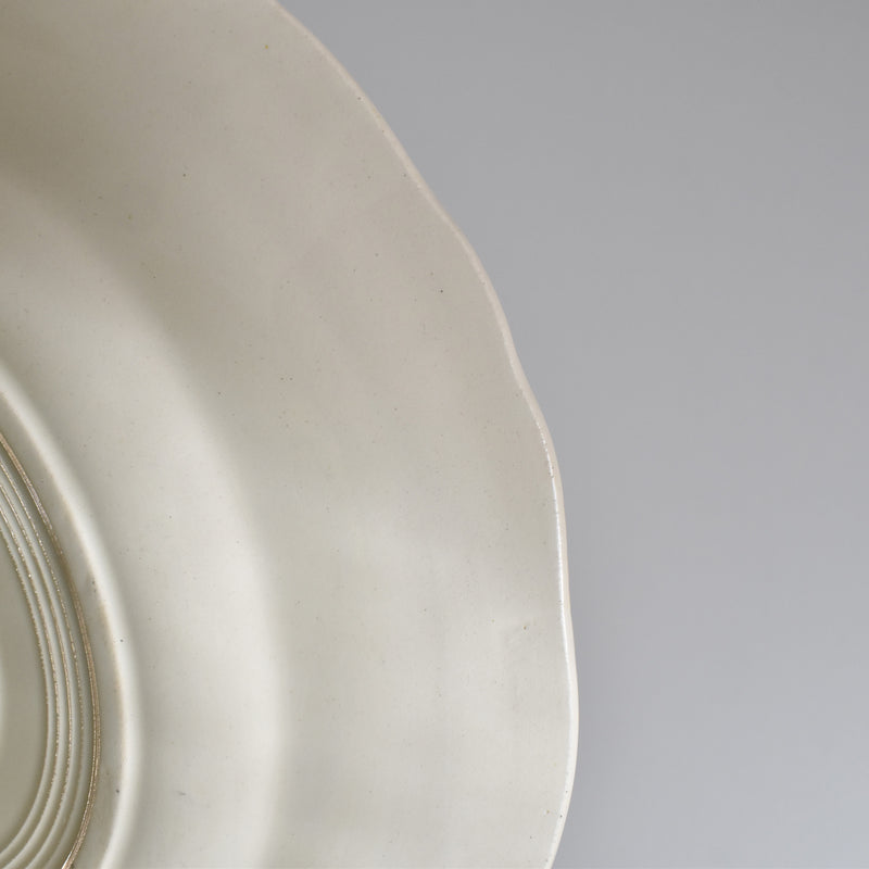 Vintage Digoin & Sarreguemines Plate, Scalloped Rim, 23cm B