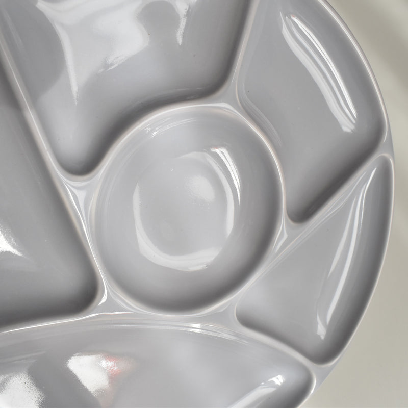 Vintage Fondue Plate Gien Gris F