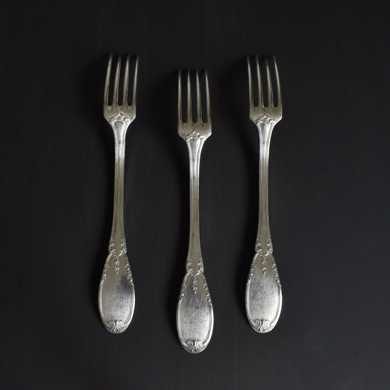 Antique Silver Plated Fork Paul Delhalle