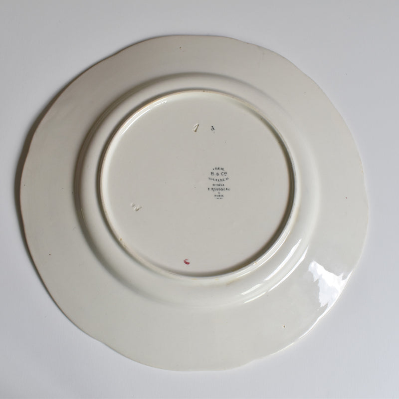 Antique plate Barluet&Cie Creil Montereau Service Rousseau A