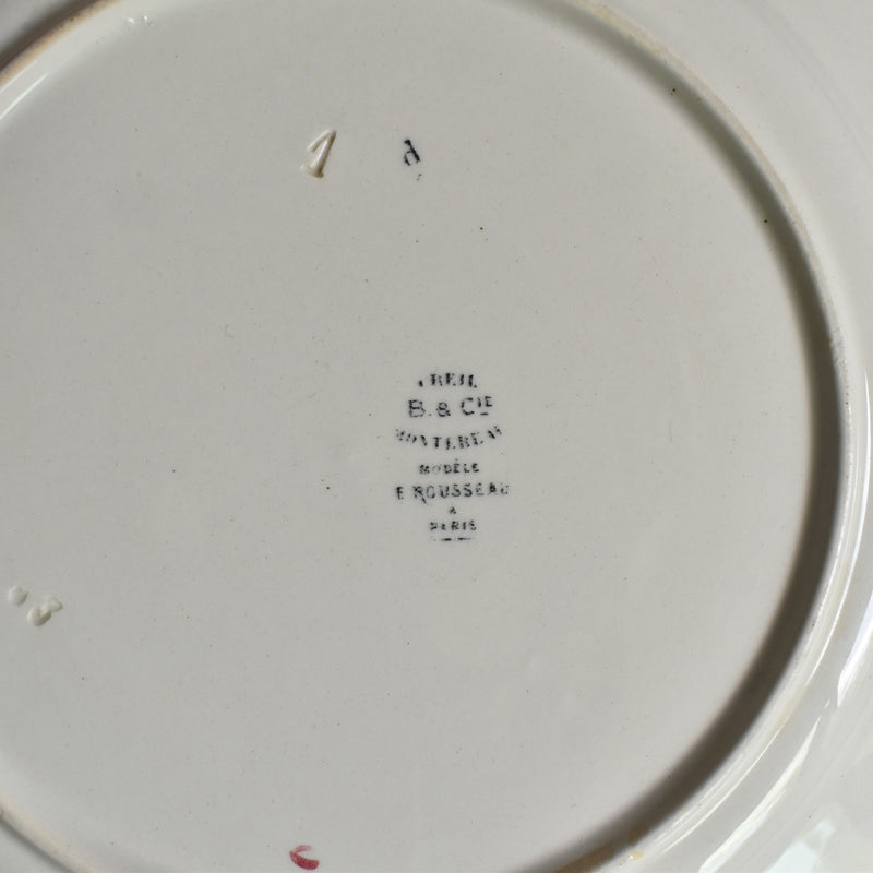 Antique plate Barluet&Cie Creil Montereau Service Rousseau A