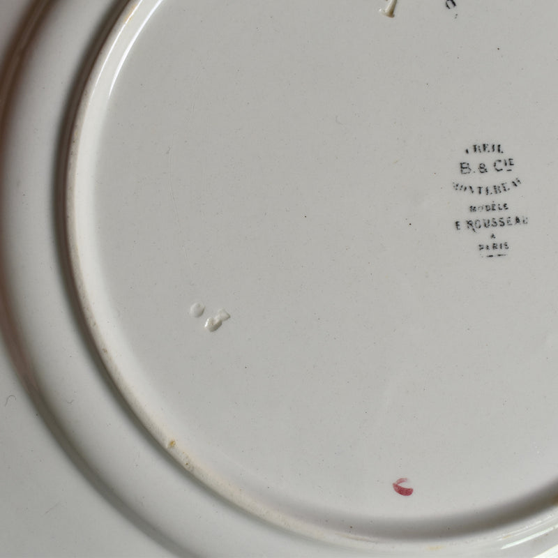 Antique plate Barluet&Cie Creil Montereau Service Rousseau A