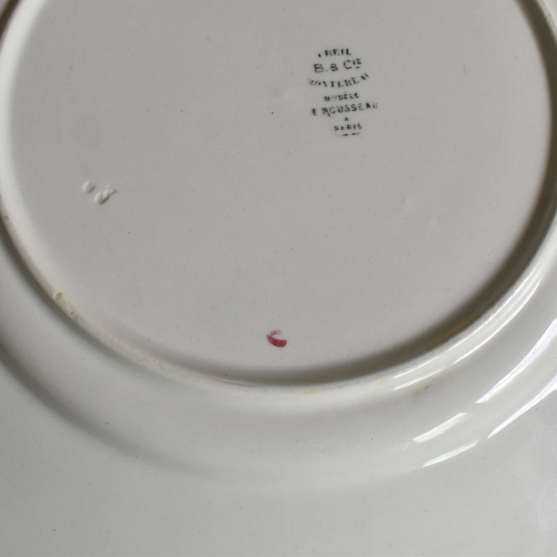 Antique plate Barluet&Cie Creil Montereau Service Rousseau A