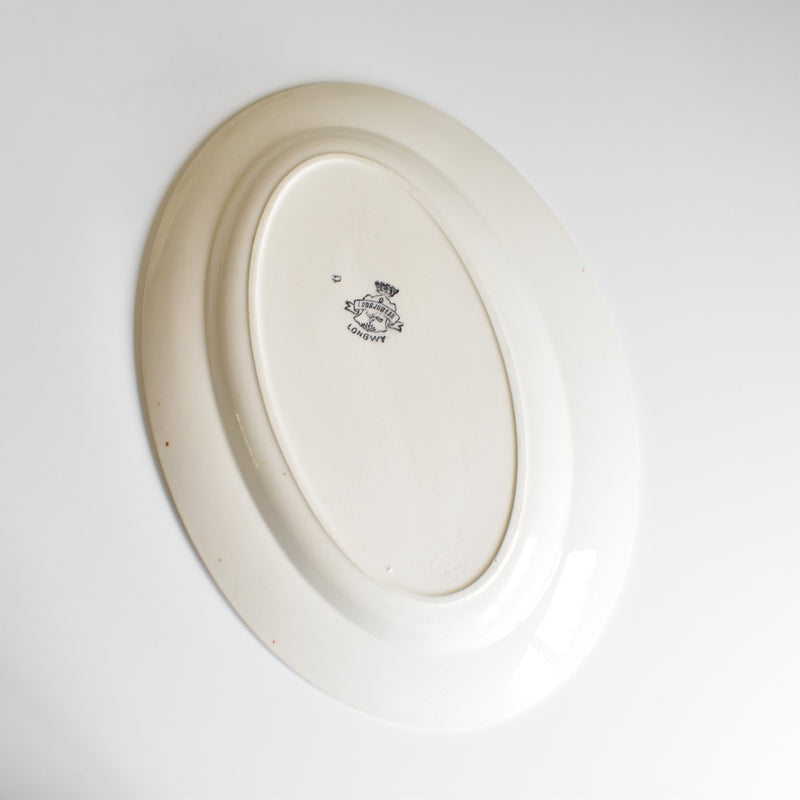 Antique Oval Platter, Longwy, Longjumeau