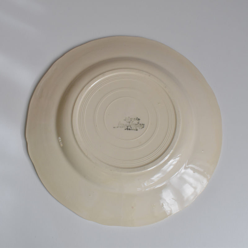 Vintage Plate Digoin & Sarreguemines Scalloped Edge 23cm C