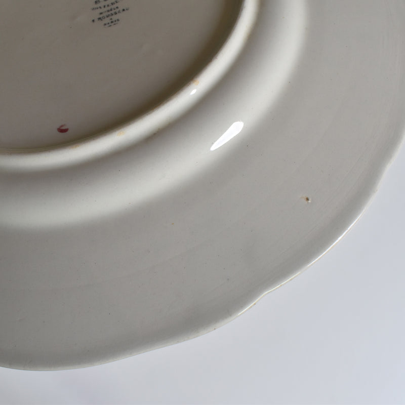 Antique plate Barluet&Cie Creil Montereau Service Rousseau A