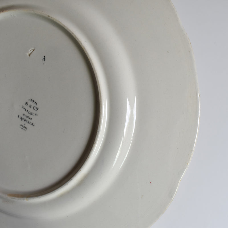 Antique plate Barluet&Cie Creil Montereau Service Rousseau A