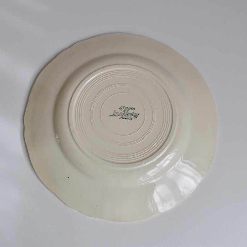Vintage plate, Digoin & Sarreguemines, floral rim, 23cm D